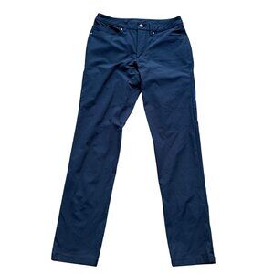 Lululemon Size 28 Navy Blue 100% Polyester 5-Pocket Mid-Rise Straight Leg Pants